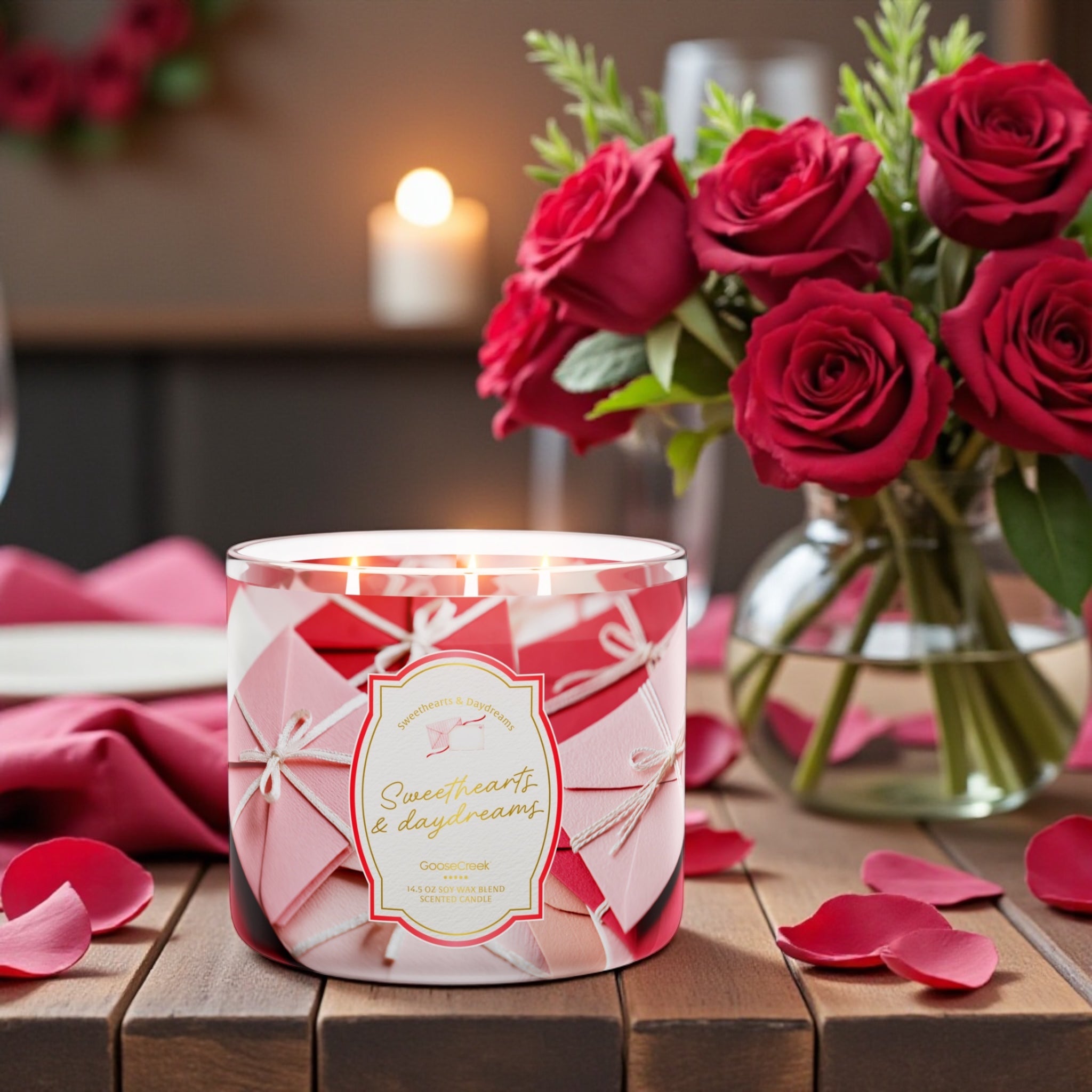 Candle 14.5 oz Sweethearts & daydreams & love from the heart artisanal Goat Milk soap
