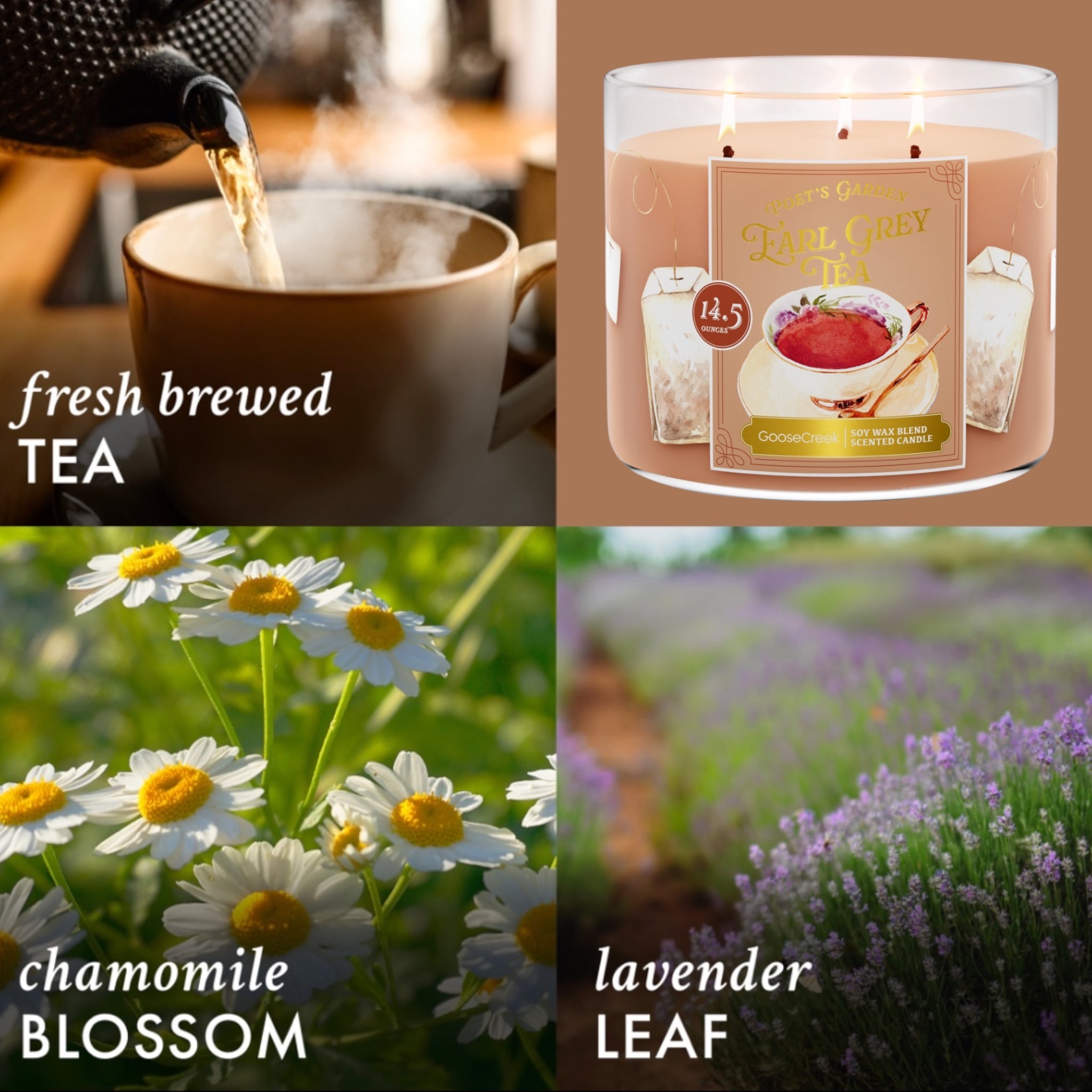 Poet's Garden Earl Grey Tea Candle 14.5 oz & Artisanal shortcake (love from the Heart design) as agift