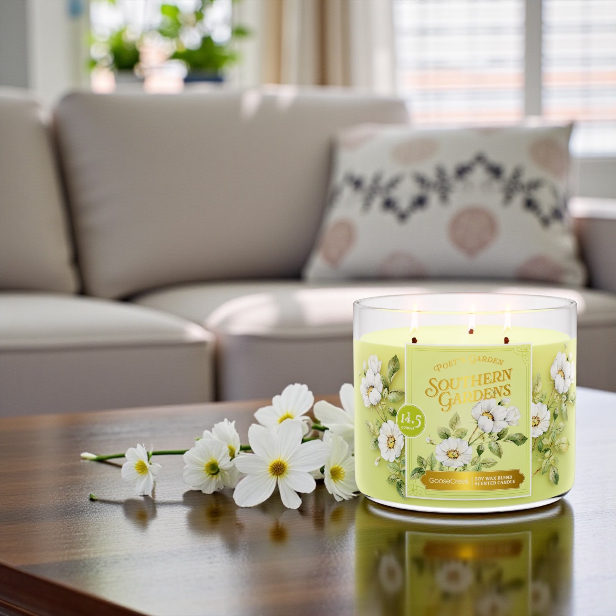 Poet's Garden ( Shouthern Gardens) Candle 14.5 oz + Artisanal shortcake soap (Birds in love)