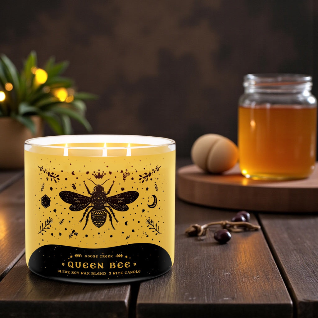 Queen Bee Candle 14.5oz & Artisanal (Birds in love design)got milk soap as a gift