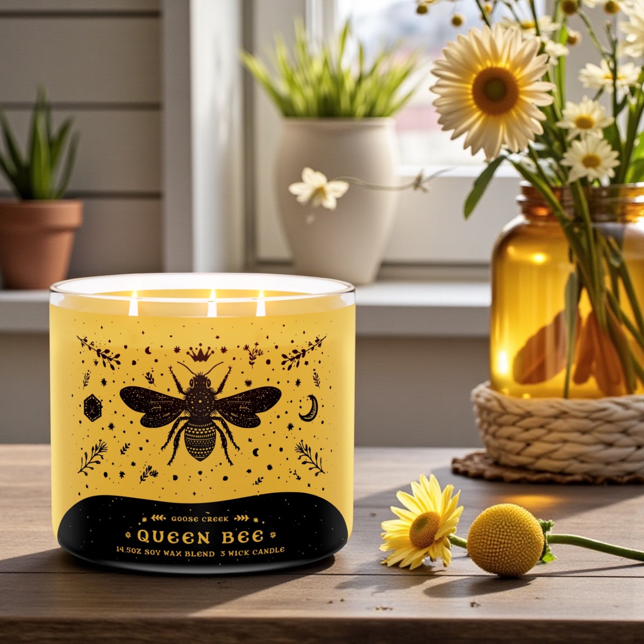 Queen Bee Candle 14.5oz & Artisanal (Birds in love design)got milk soap as a gift