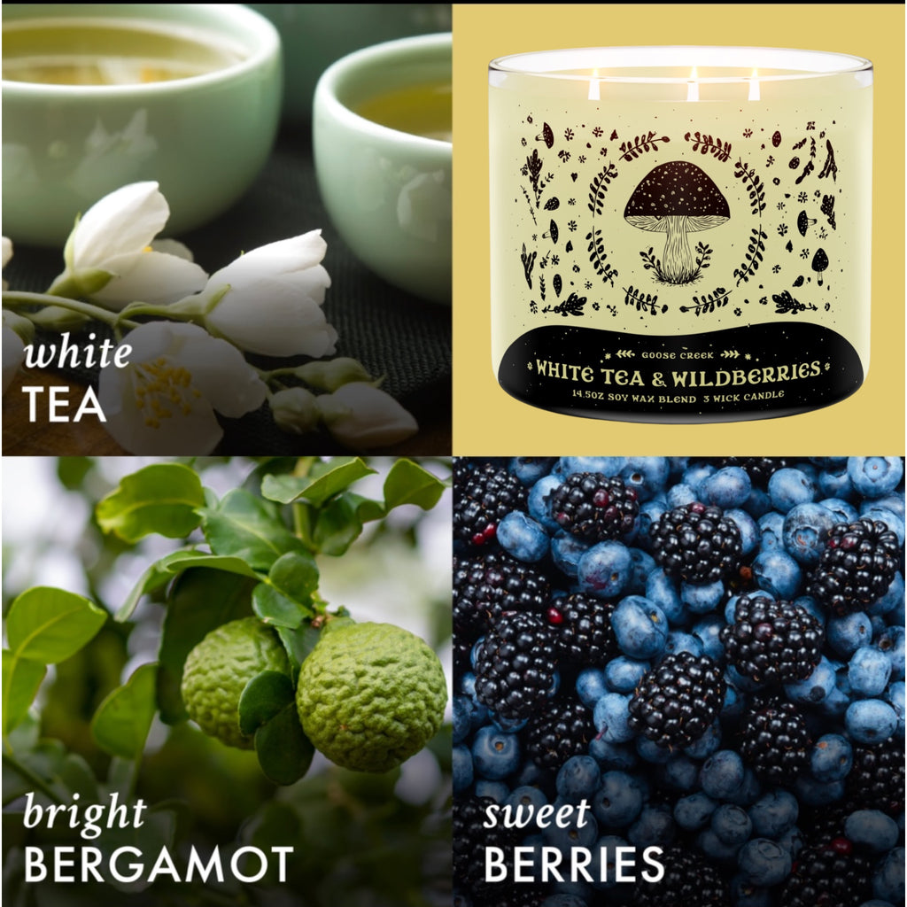 White Tea & Wildberries Candle 14.5 oz + Artisanal soap ( Birds in love design) as agift