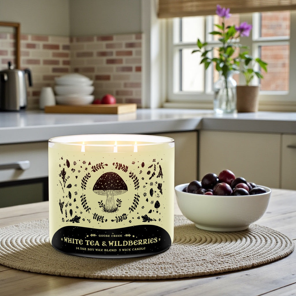 White Tea & Wildberries Candle 14.5 oz + Artisanal soap ( Birds in love design) as agift