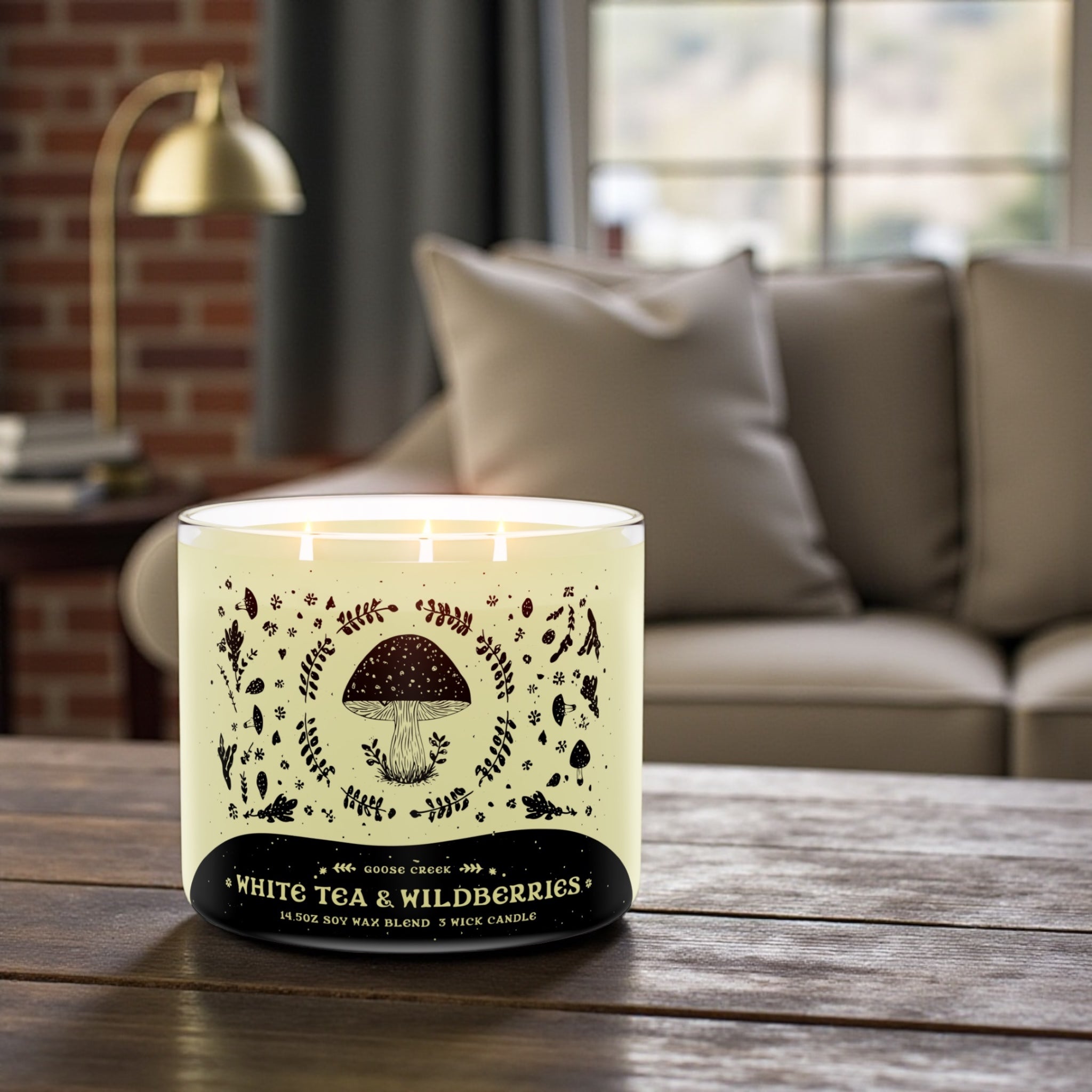 White Tea & Wildberries Candle 14.5 oz + Artisanal soap ( Birds in love design) as agift