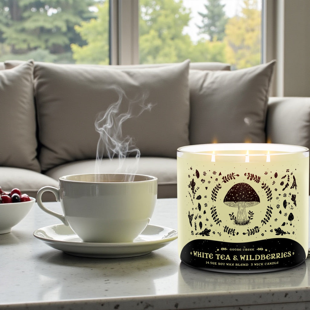 White Tea & Wildberries Candle 14.5 oz + Artisanal soap ( Birds in love design) as agift