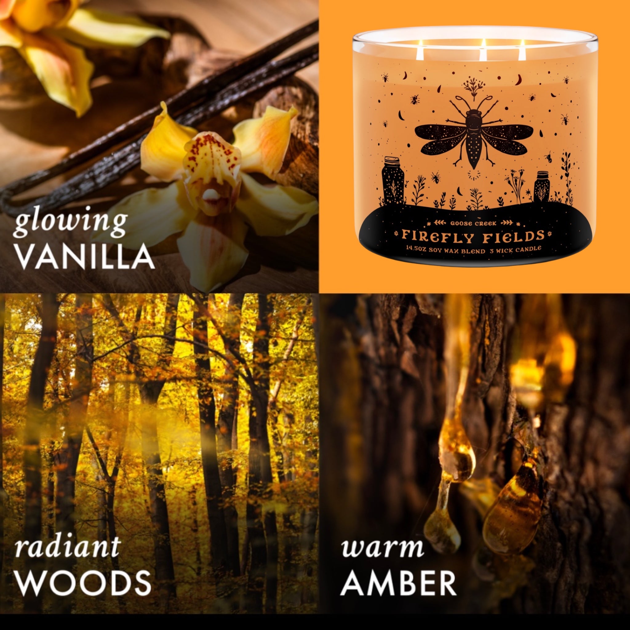 Firefly Fields Candle 14.5 oz + Artisanal soap (Birds in love design)