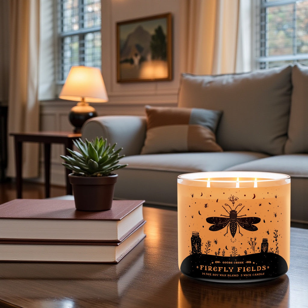Firefly Fields Candle 14.5 oz + Artisanal soap (Birds in love design)