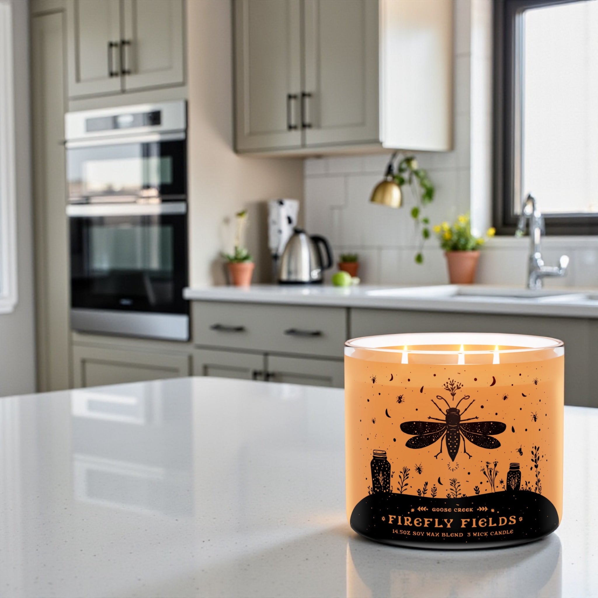 Firefly Fields Candle 14.5 oz + Artisanal soap (Birds in love design)