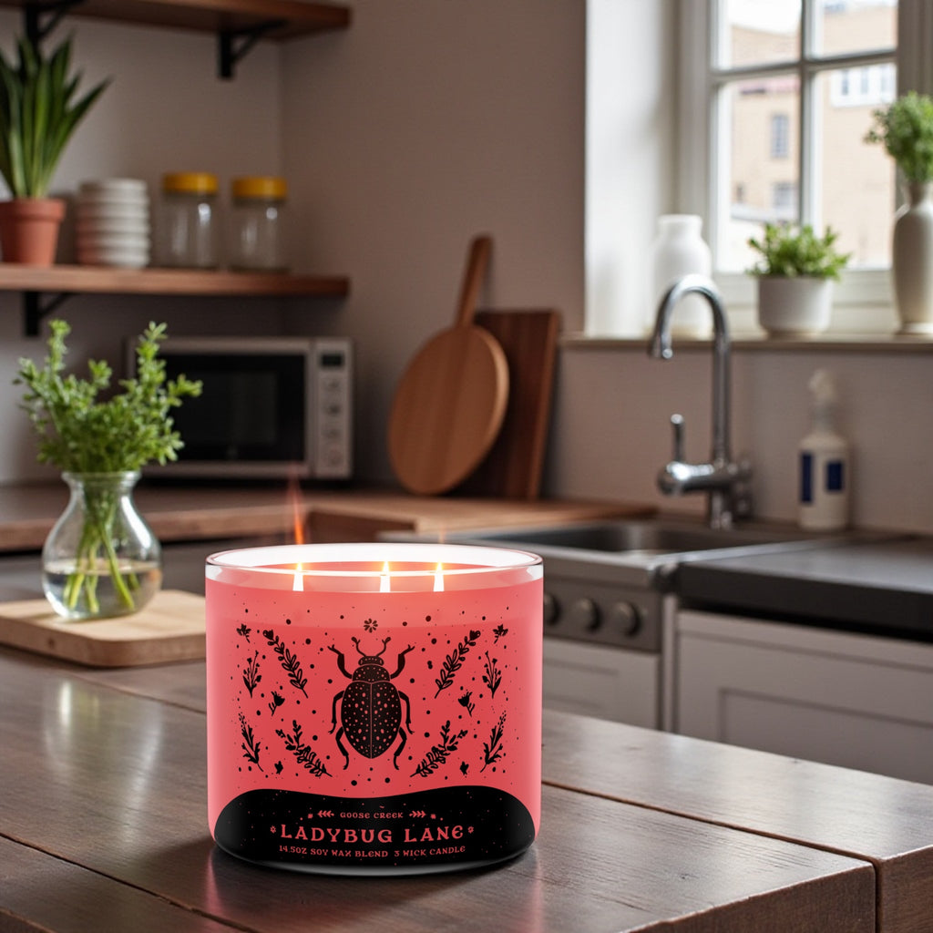 LadyBug Lane Candle 14.5oz +Artisanal Soap (Birds in Love design)