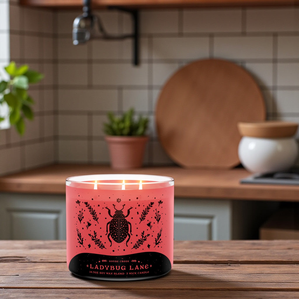 LadyBug Lane Candle 14.5oz +Artisanal Soap (Birds in Love design)