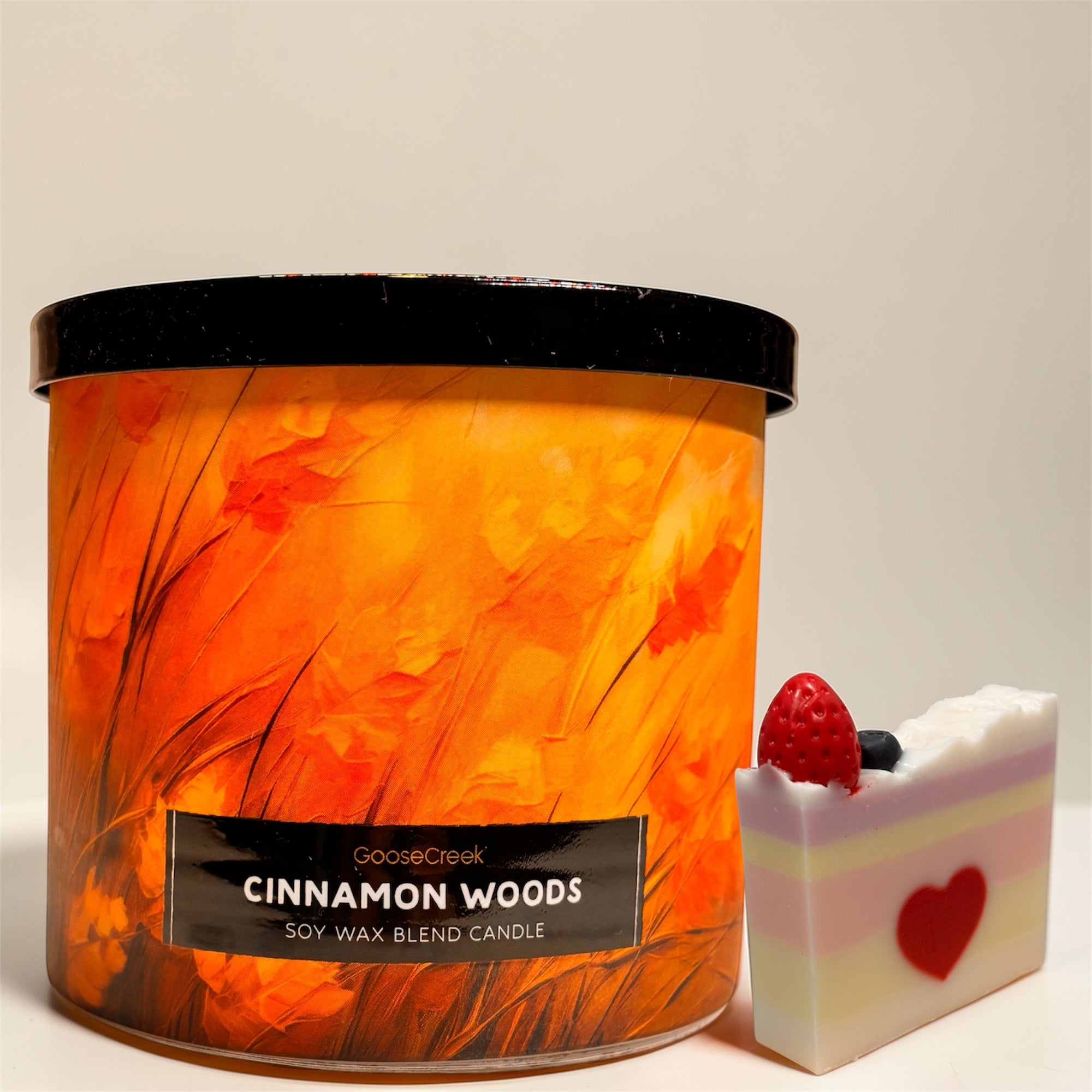 Cinnamon Woods Soy Wax Blend Candle 14.5 oz, Ground Cinnamon, Rustic Cedar & Autumn Spice