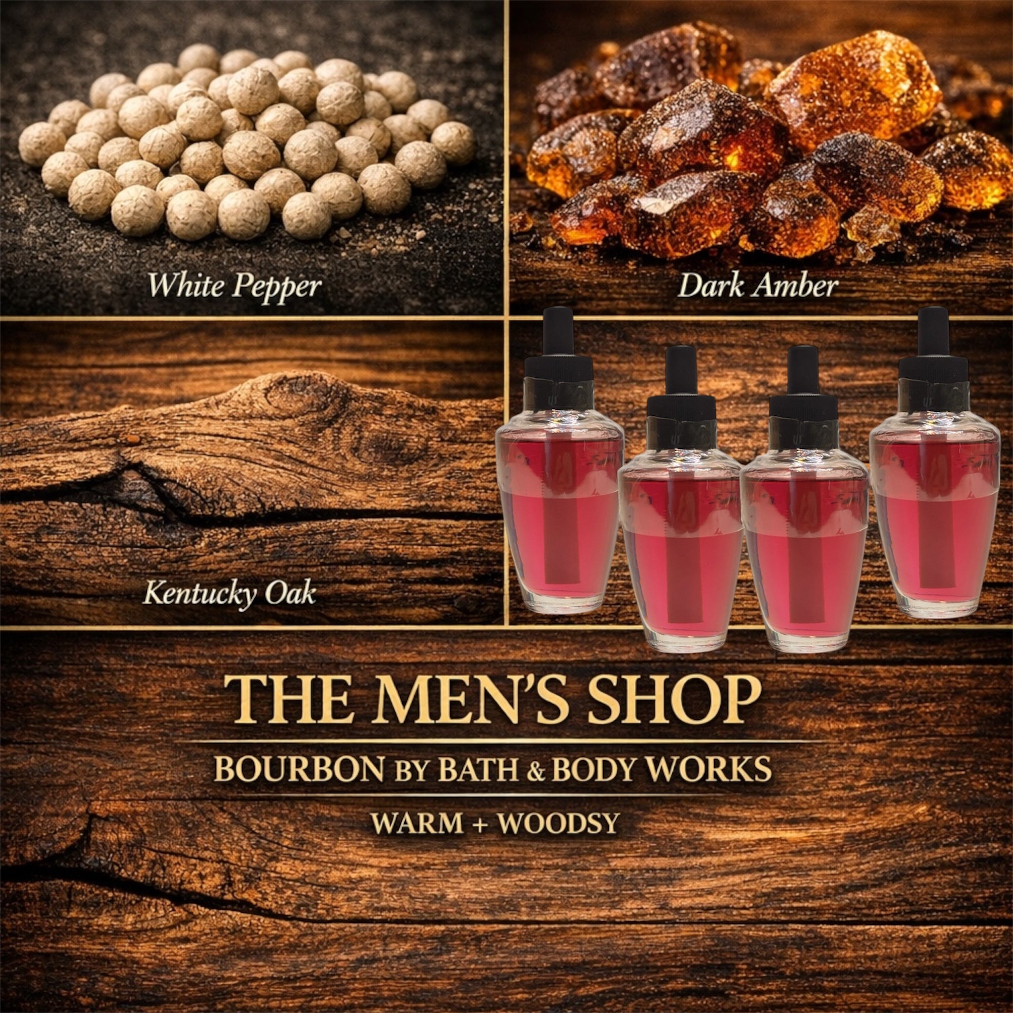 Home Fragances refill wallflowers Bourbon 4pack 0.8oz (ea) the men shop fragances