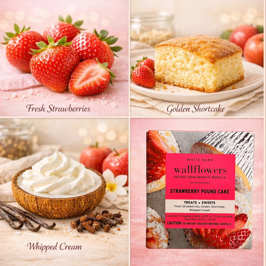 White Barn Strawberry Pound Cake Wallflowers Refill 4pack/Treats & Sweets