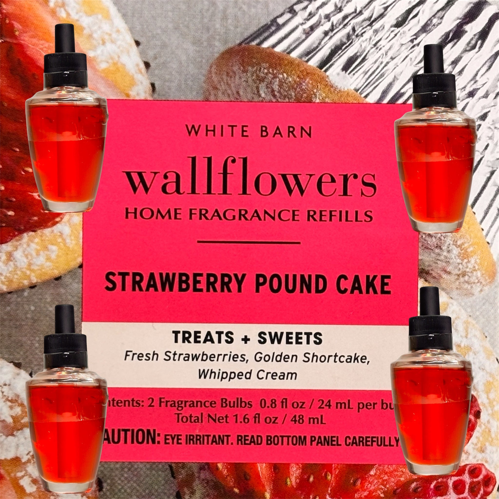 White Barn Strawberry Pound Cake Wallflowers Refill 4pack/Treats & Sweets
