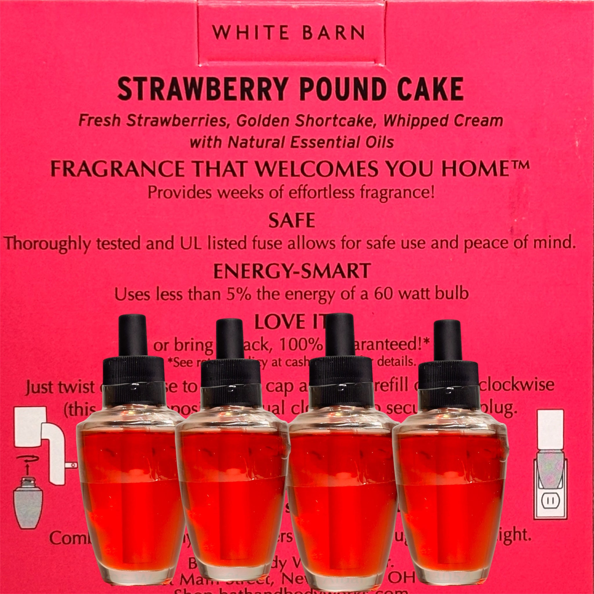 White Barn Strawberry Pound Cake Wallflowers Refill 4pack/Treats & Sweets