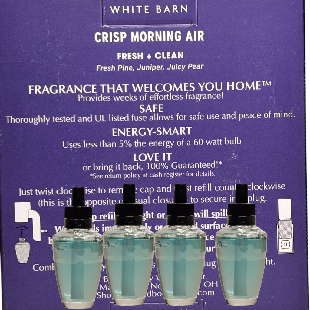 White Barn Crisp Morning Air Wallflowers Refill 4pack/ Fresh & Clean Home Fragrance plugs