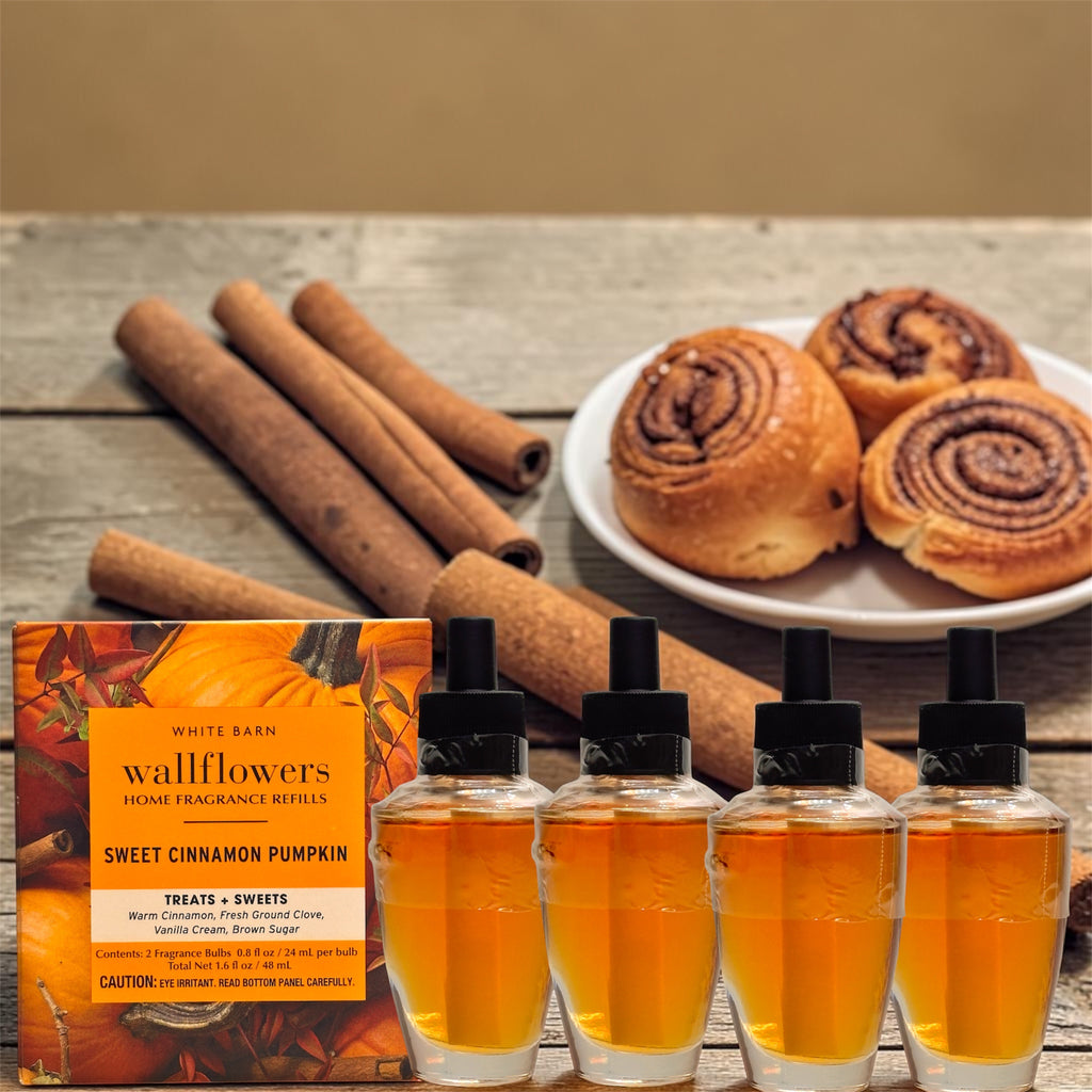 White Barn Sweet Cinnamon Pumpkin wallflowers Refill 4pack Treat &Sweets Home Fragrances Plugs