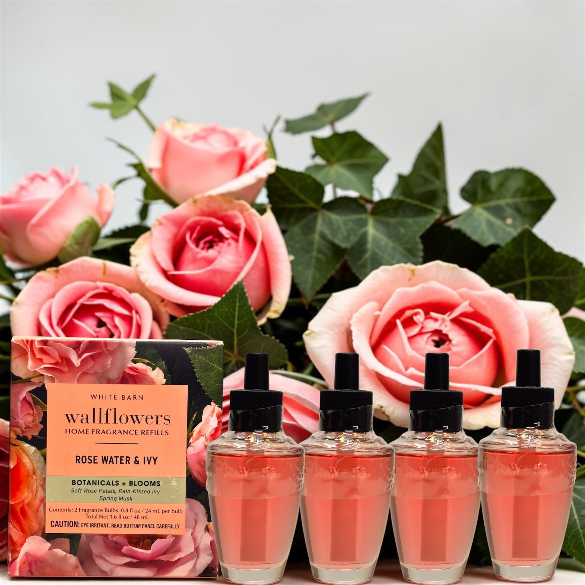 Rose Water & Ivy White Barn Wallflowers Refill 4pack Botanicals & Blooms Home Fragrances Plugs