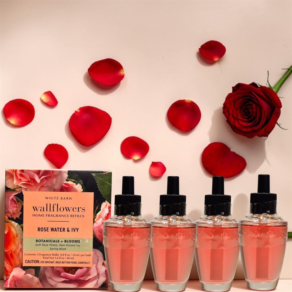 Rose Water & Ivy White Barn Wallflowers Refill 4pack Botanicals & Blooms Home Fragrances Plugs