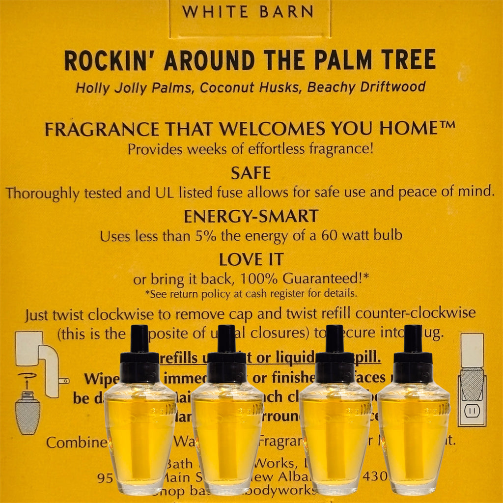 White Barn Rockin Around the Palm Tree Walflowers Refill 4pack Holiday Home fragrance plugs