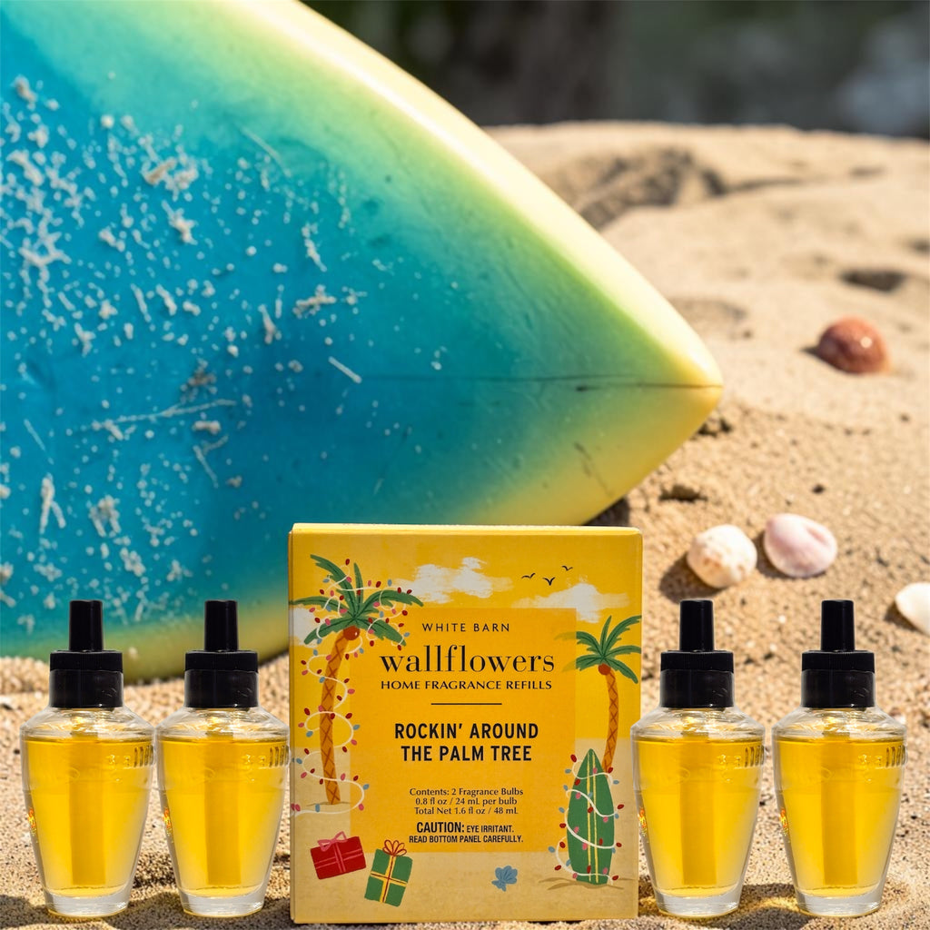 White Barn Rockin Around the Palm Tree Walflowers Refill 4pack Holiday Home fragrance plugs