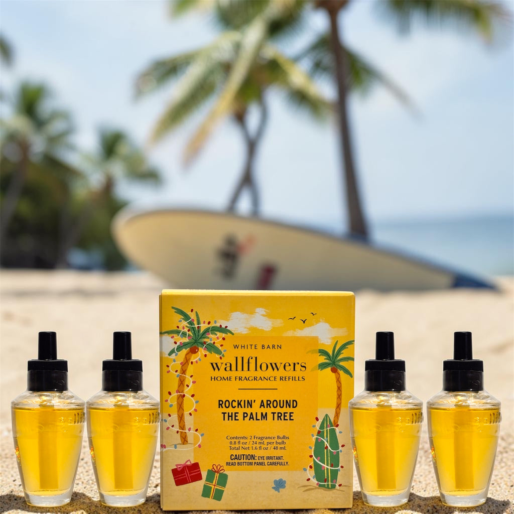 White Barn Rockin Around the Palm Tree Walflowers Refill 4pack Holiday Home fragrance plugs
