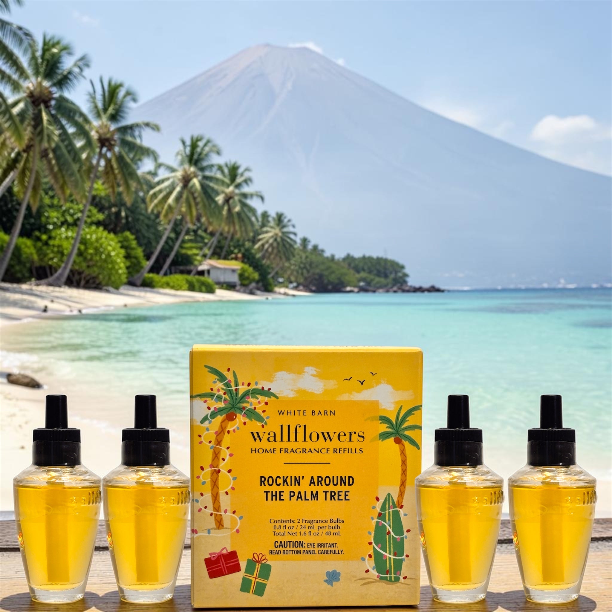White Barn Rockin Around the Palm Tree Walflowers Refill 4pack Holiday Home fragrance plugs