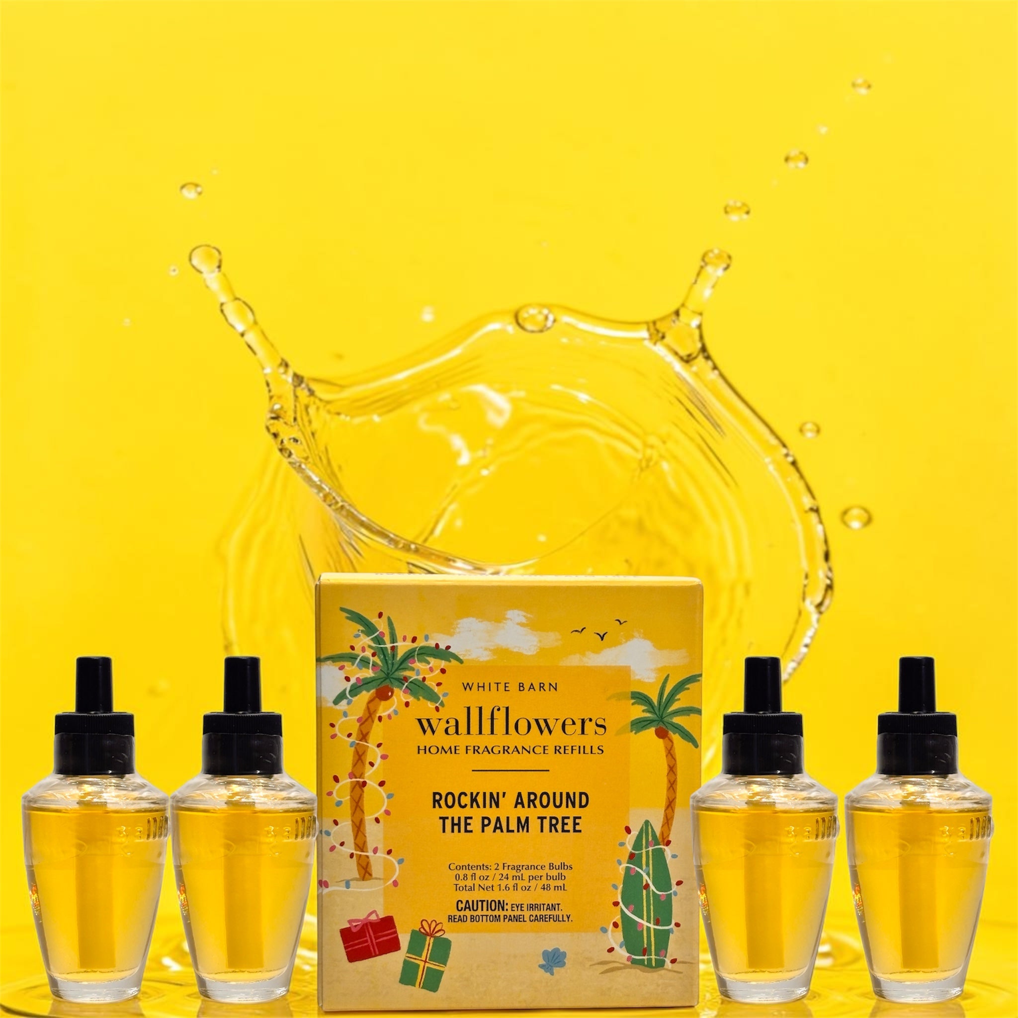 White Barn Rockin Around the Palm Tree Walflowers Refill 4pack Holiday Home fragrance plugs