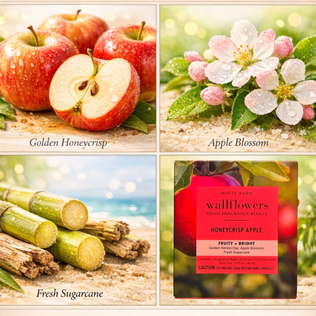 White Barn Honeycrisp Apple Wallflowers Refill 4pack/ Fruity & Bright Home fragrance Plugs