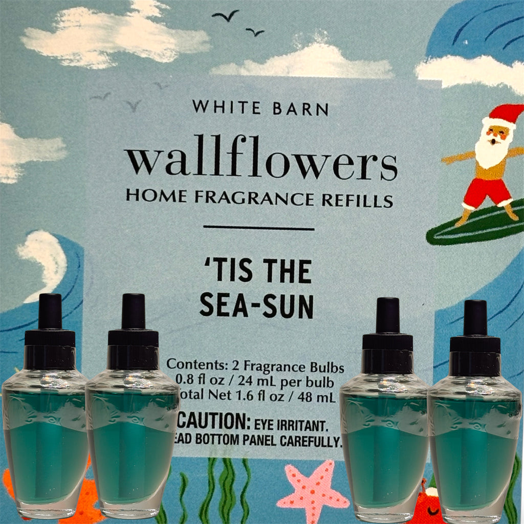 Tis the Sea-Sun White Barn Wallflowers Refill 4pack /Holiday Home Fragrances Plugs