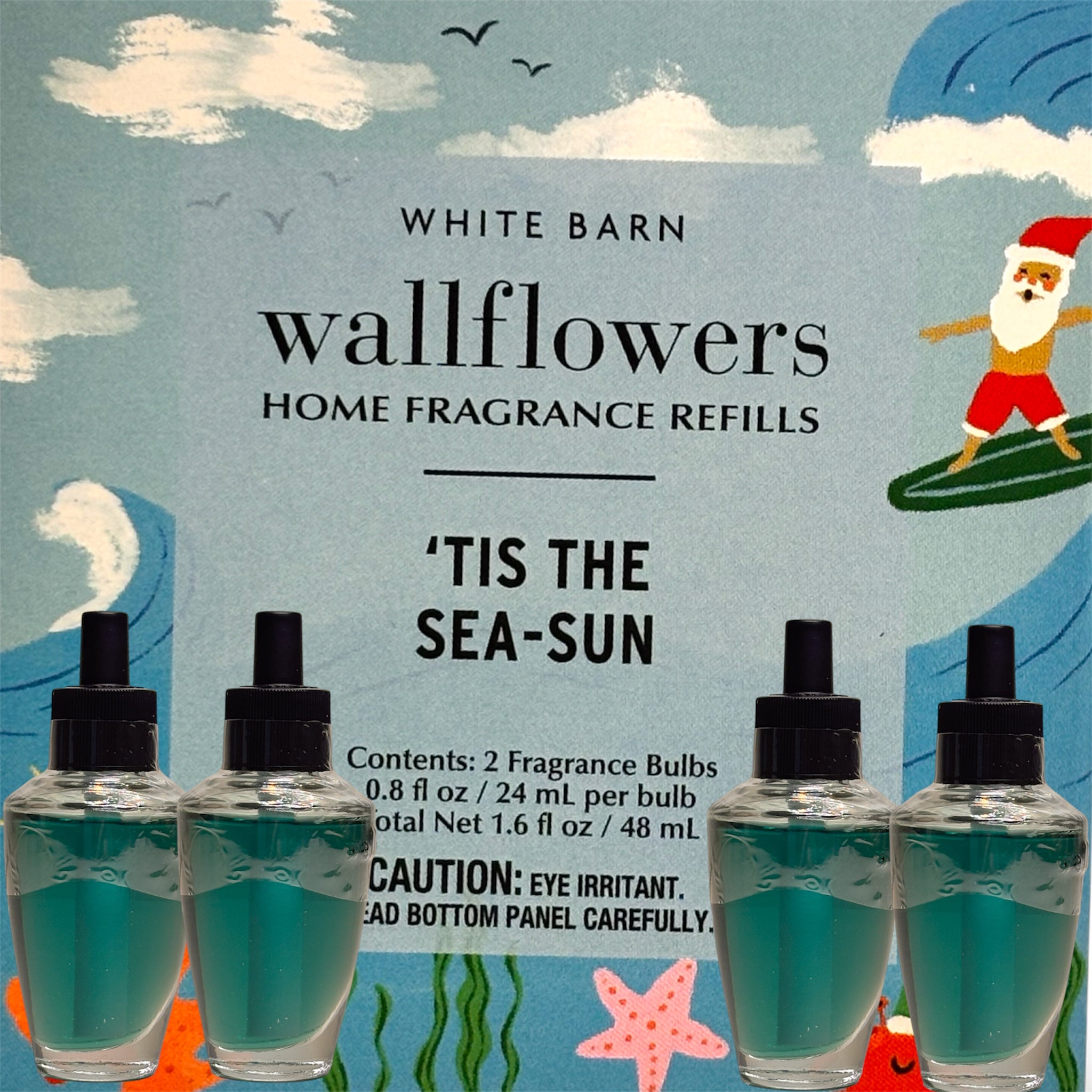 Tis the Sea-Sun White Barn Wallflowers Refill 4pack /Holiday Home Fragrances Plugs