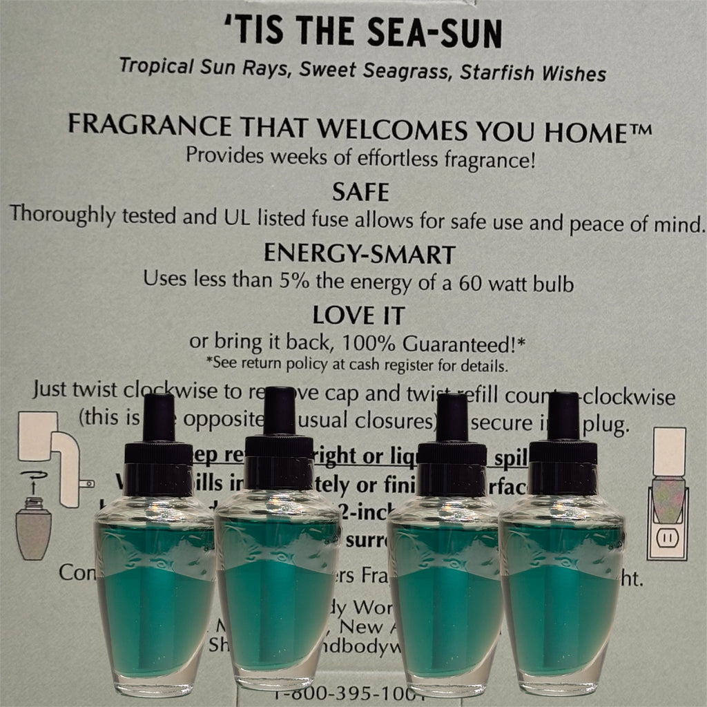 Tis the Sea-Sun White Barn Wallflowers Refill 4pack /Holiday Home Fragrances Plugs