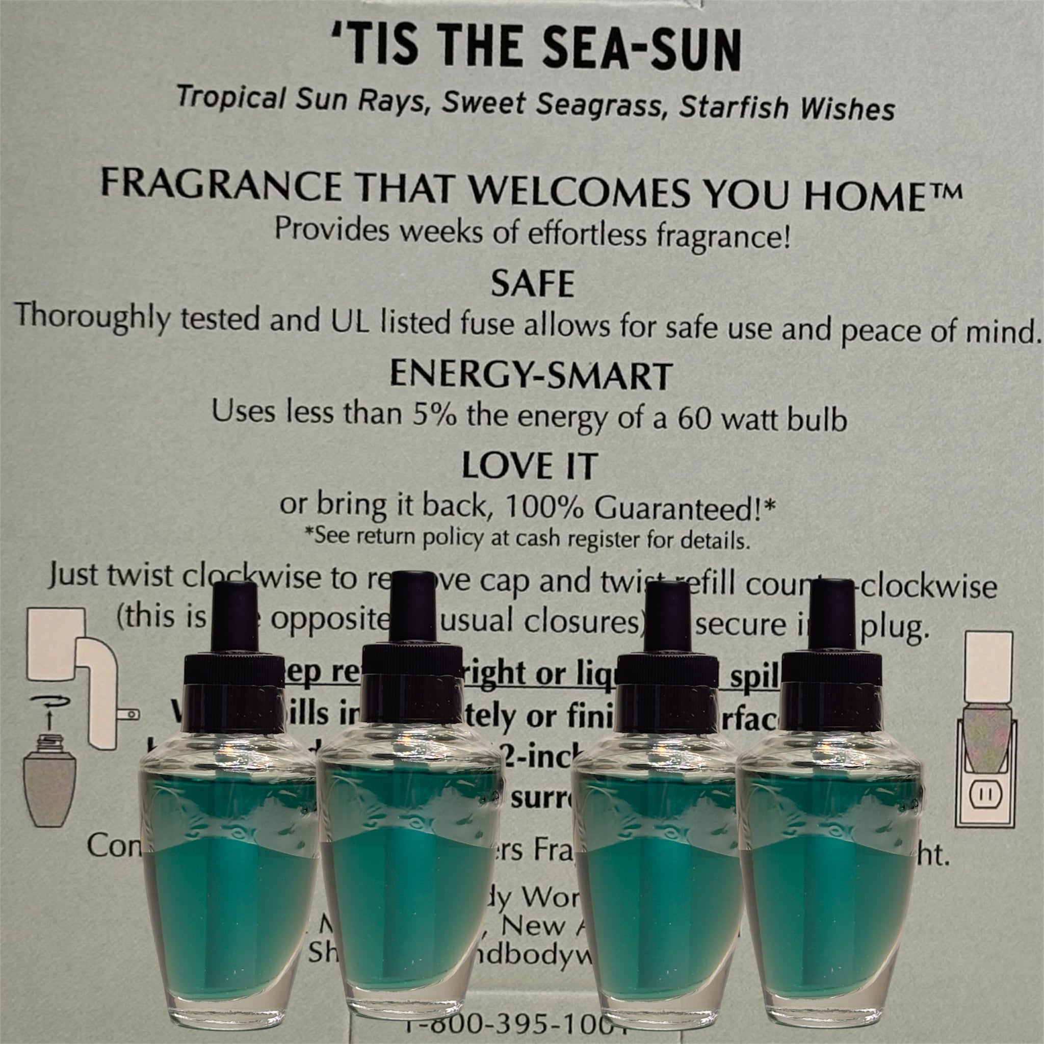 Tis the Sea-Sun White Barn Wallflowers Refill 4pack /Holiday Home Fragrances Plugs