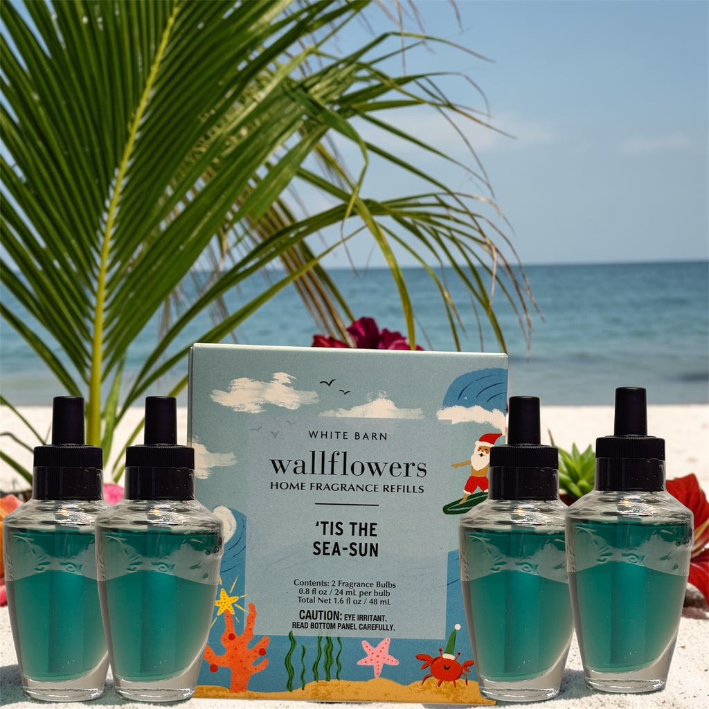 Tis the Sea-Sun White Barn Wallflowers Refill 4pack /Holiday Home Fragrances Plugs