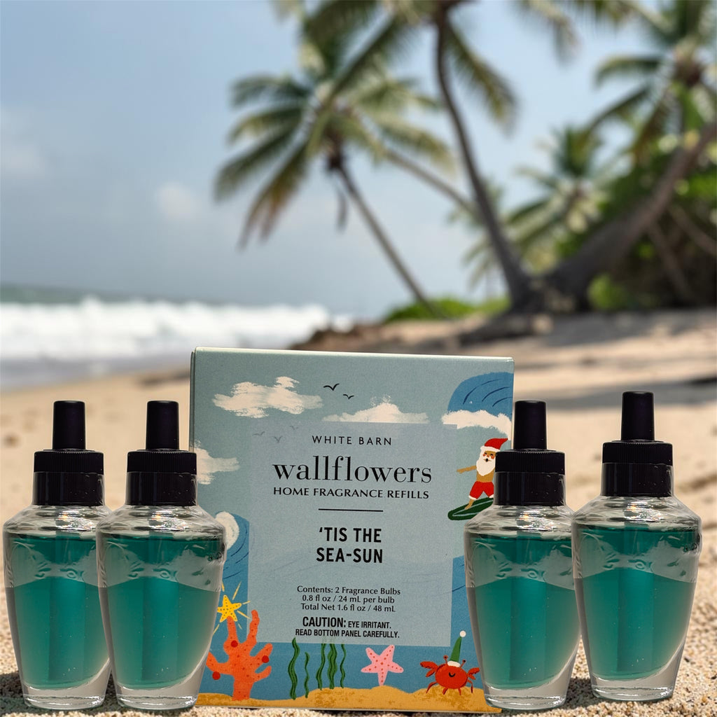 Tis the Sea-Sun White Barn Wallflowers Refill 4pack /Holiday Home Fragrances Plugs