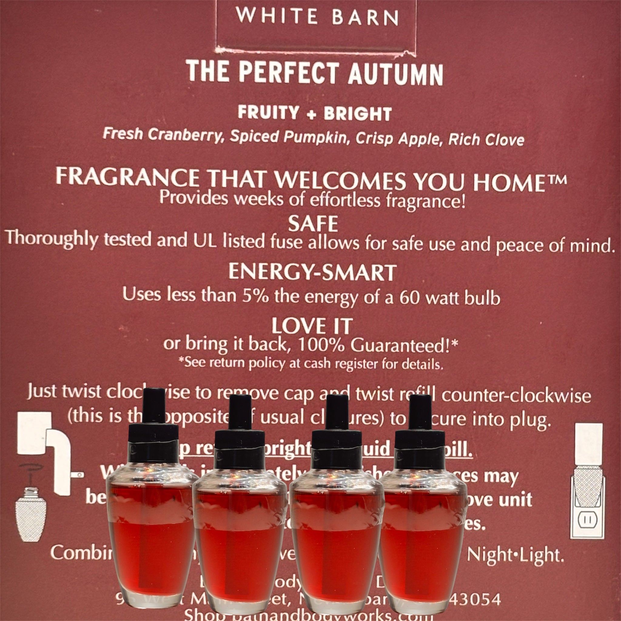 White Barn The Perfect Autumn Wallflowers Refill 4pack /Home fragrances Plugs