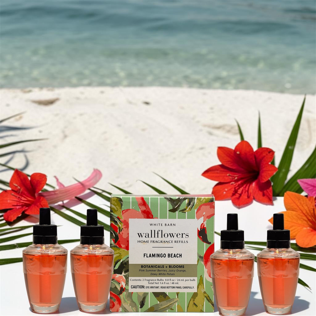 White Barn Flamingo Beach Wallflower Refill 4pack Botanicals & Blooms Home Fragrance Plugs