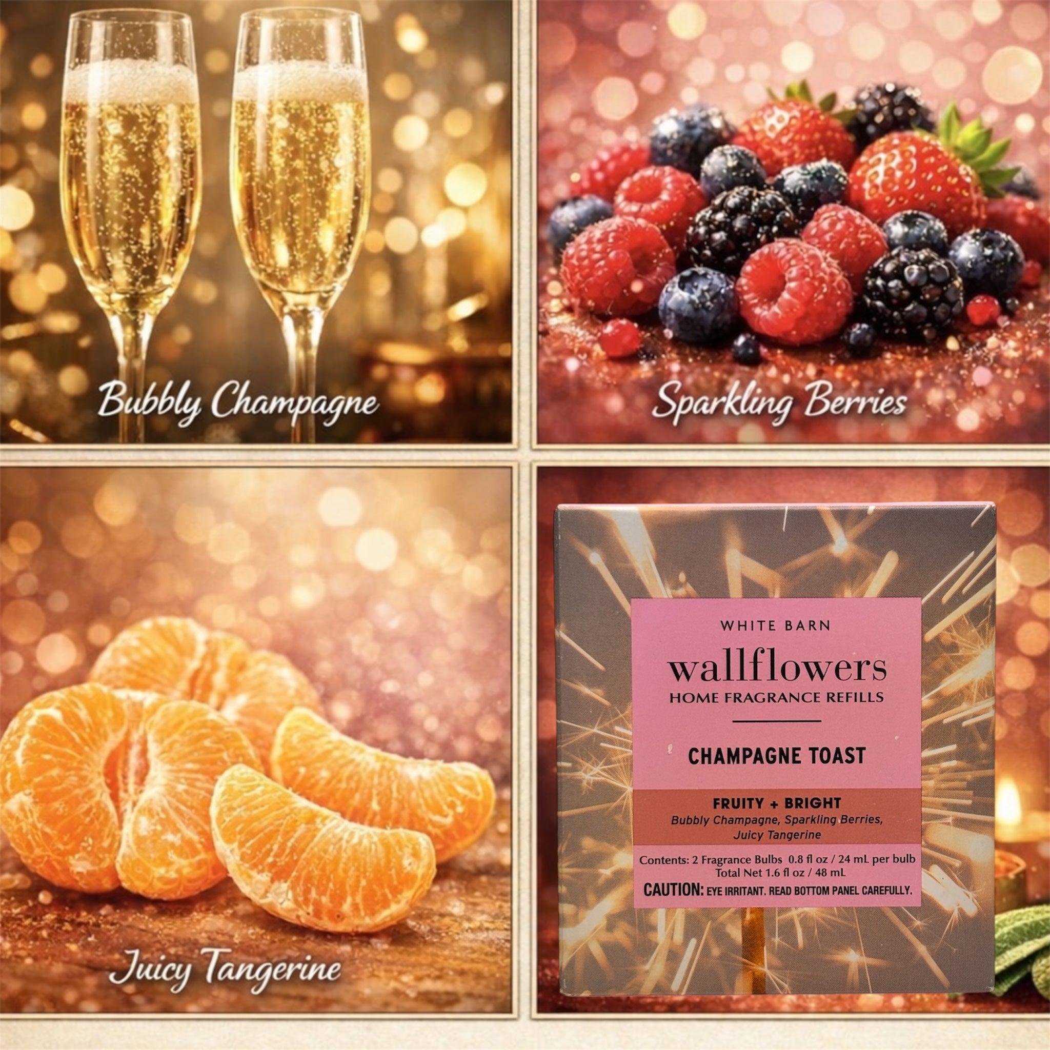Champagne toast wallflowers 4pack 0.8 oz (ea) Home Fragrance refill plugs