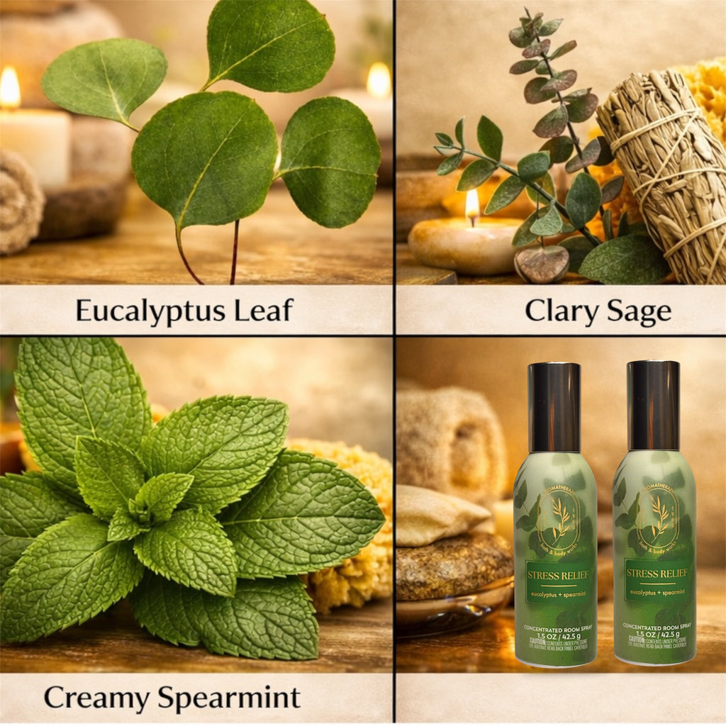 Eucalyptus Spearmint Stress Relief Room Spray set of two 1.5 oz each