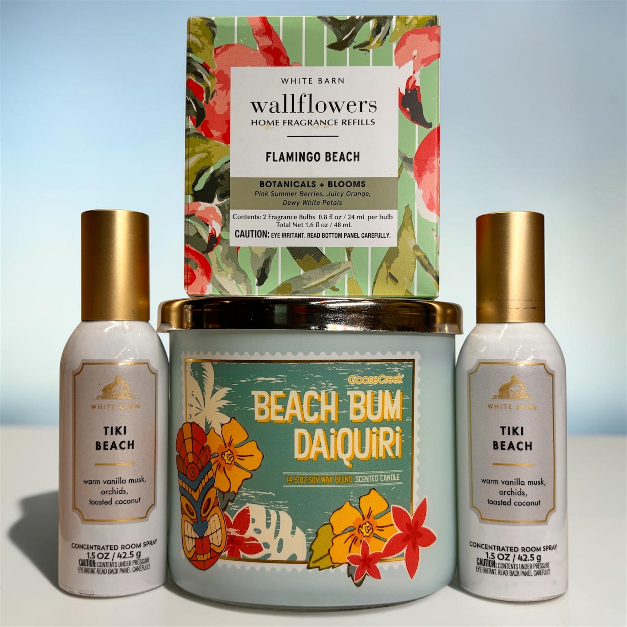 Tropical Beach Escape brings coastal vibes into your home with a curated trio of premium scents.