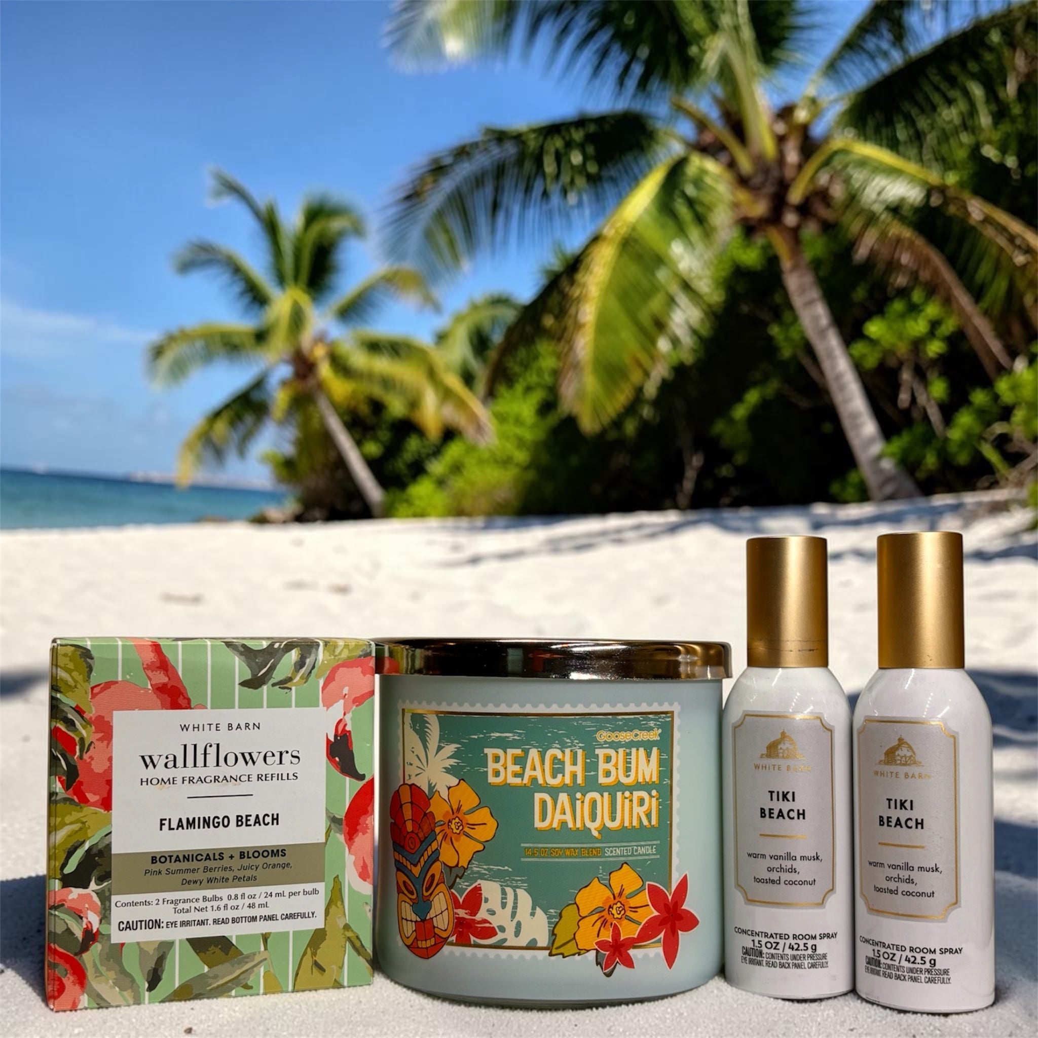 Tropical Beach Escape brings coastal vibes into your home with a curated trio of premium scents.