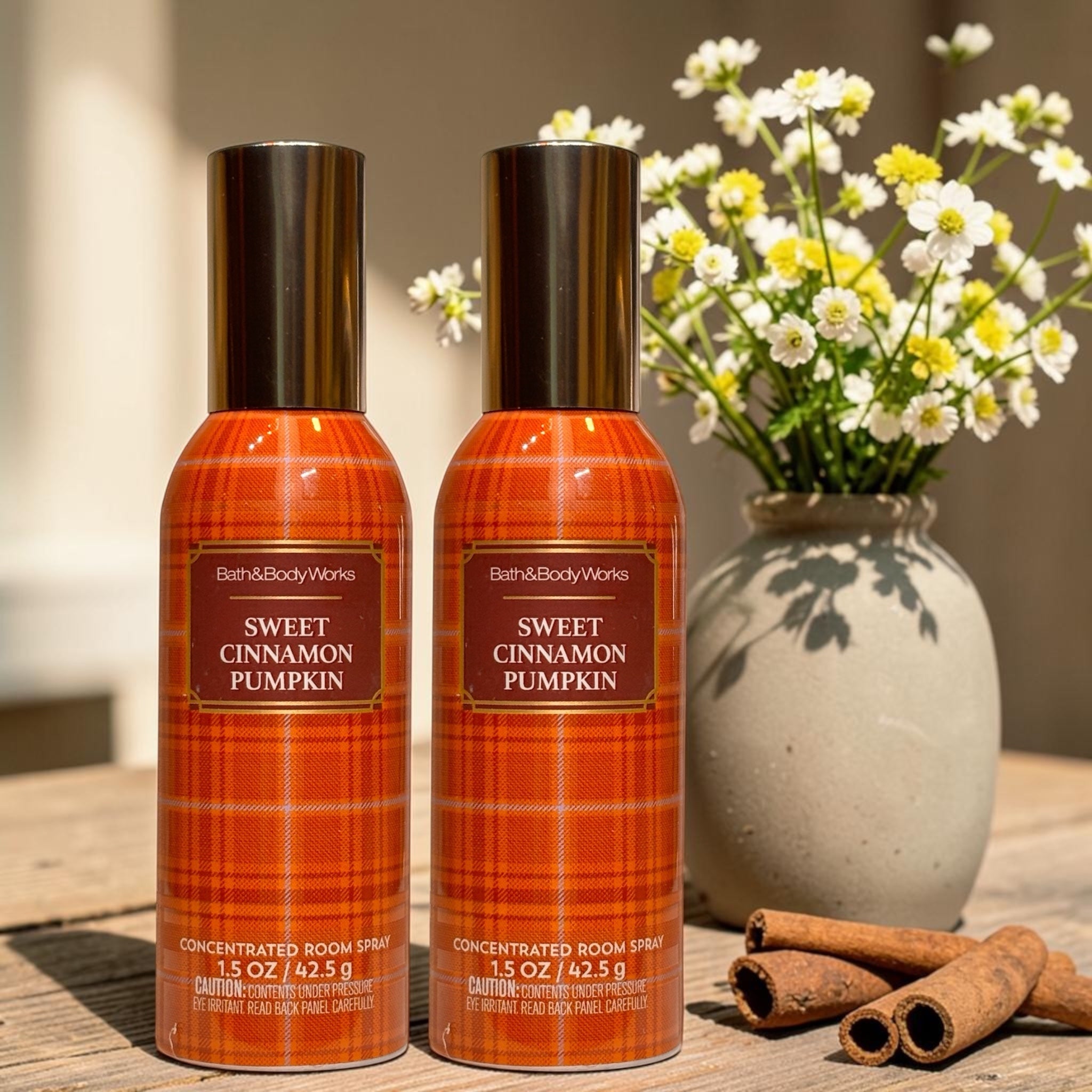 Sweet Cinnamon Pumpkin Room Spray set of 2 Cozy Fall Home Fragance 1.5 oz each