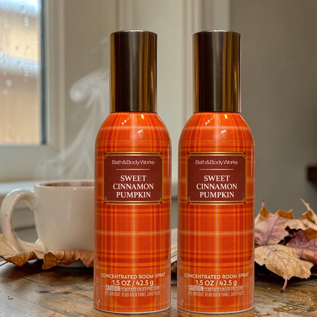 Sweet Cinnamon Pumpkin Room Spray set of 2 Cozy Fall Home Fragance 1.5 oz each