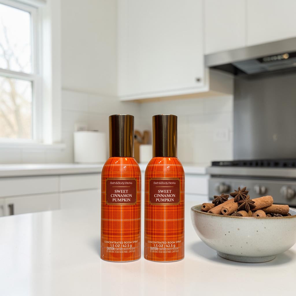 Sweet Cinnamon Pumpkin Room Spray set of 2 Cozy Fall Home Fragance 1.5 oz each