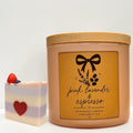 Pink Lavender & Espresso Handmade Candle Floral Coffee SCented Soy  Candle 3 Wick 12.5 oz