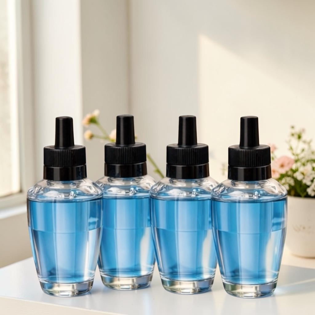 Clean House V Sparkling Bubbles Wall Plug-In Refills, Lemon Water & Soap Suds Scent, Premium Quality Oils refills, 4 Pack