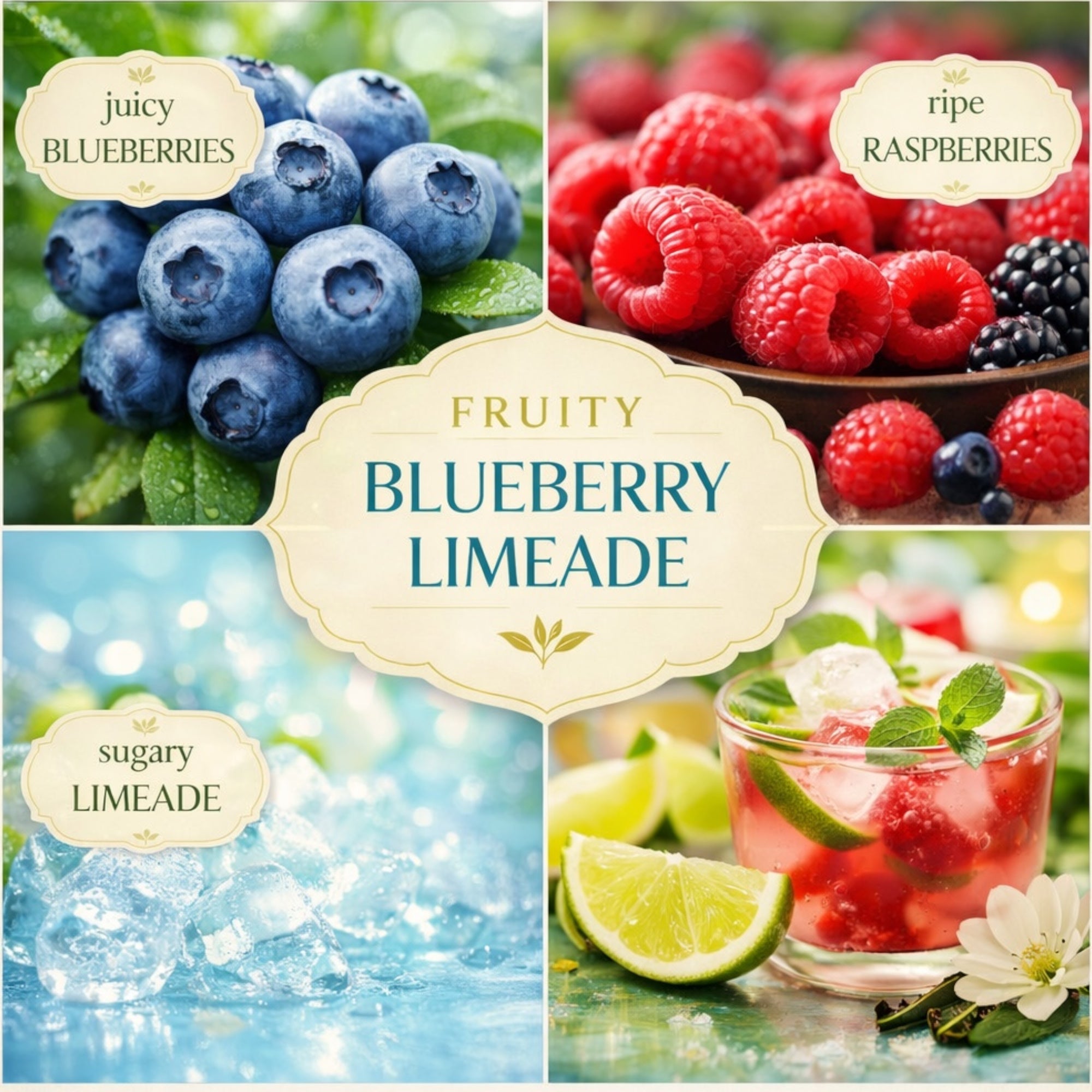 Blueberry Limeade Scented Candle, Soy Wax Blend, 14.5 oz, Fruity Blueberry, Raspberry & Limeade Scent