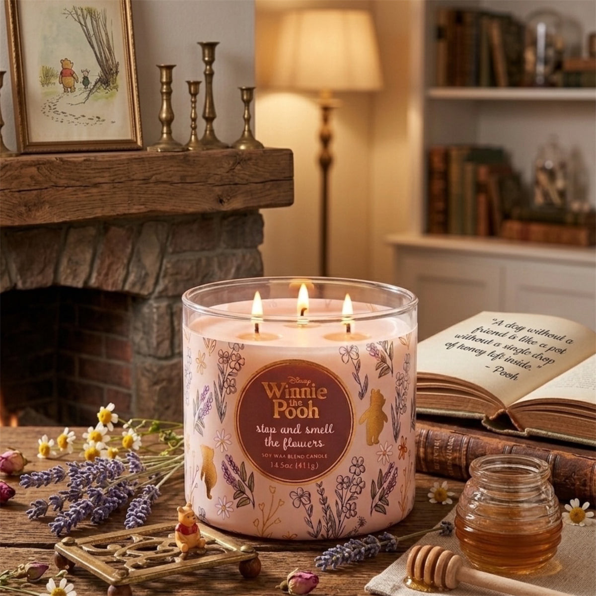 Disney Winnie the Pooh “Stop and Smell the Flowers” – 14.5 oz Soy Wax Blend Candle