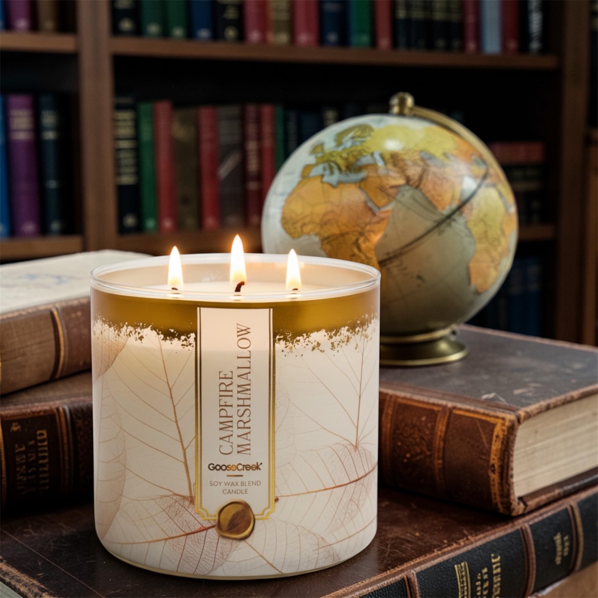 Campfire Marshmallow Soy Wax Blend Candle, 3-Wick, Fluffy Marshmallow, Vanilla Bean & Spun Sugar Scent