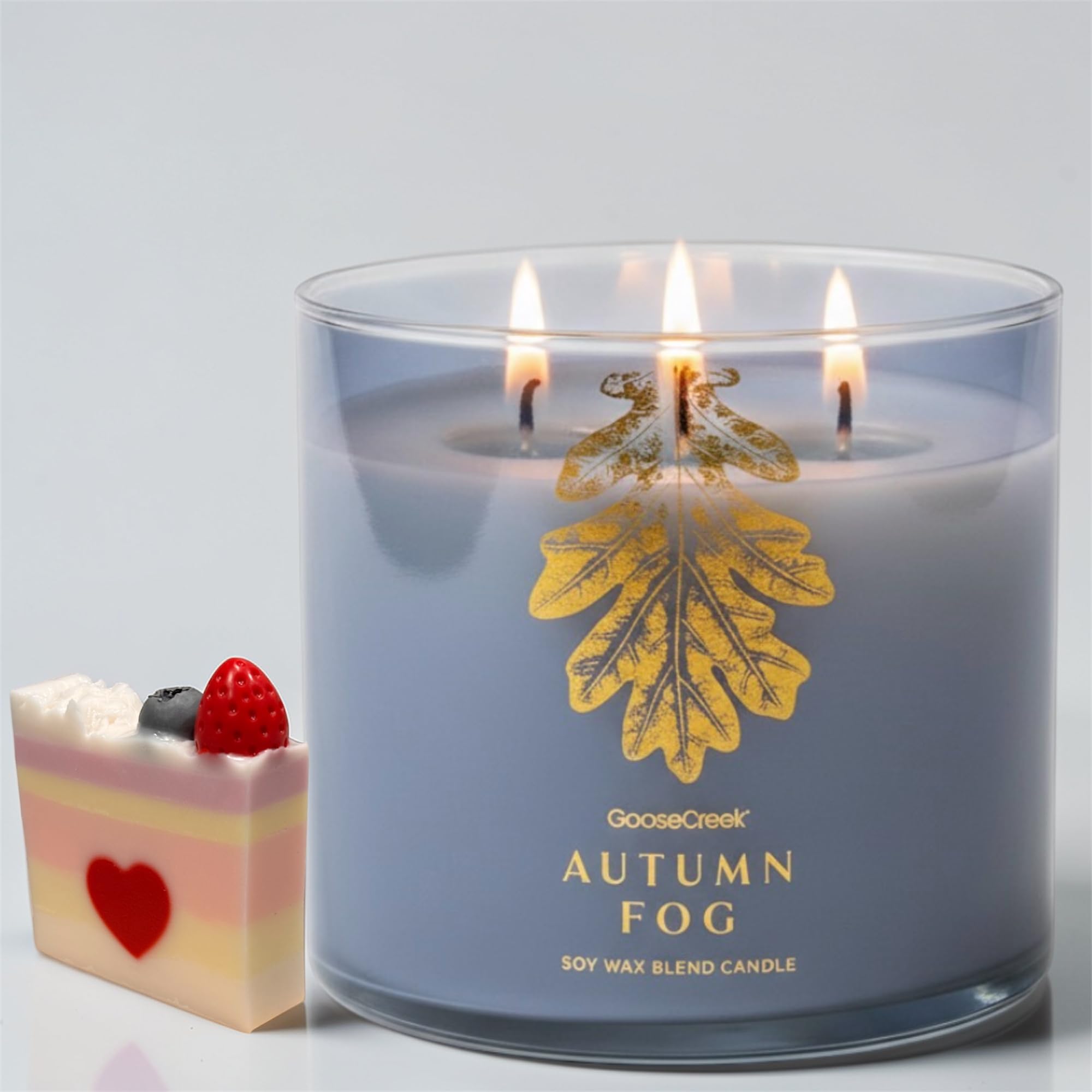 Autumn Fog Soy Wax Blend Candle, Italian Mandarin, Frosted Lavender & ICY Fog Scent, 3-Wick